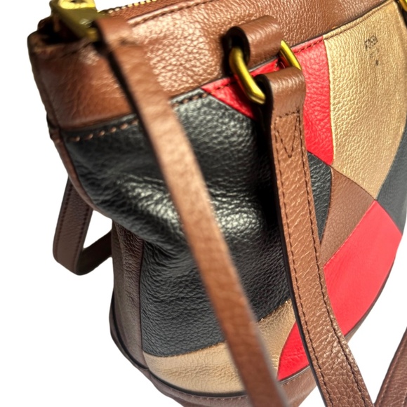 Fossil Multicolor Patchwork Leather Shoulder Bag Purse - Picture 5 of 11